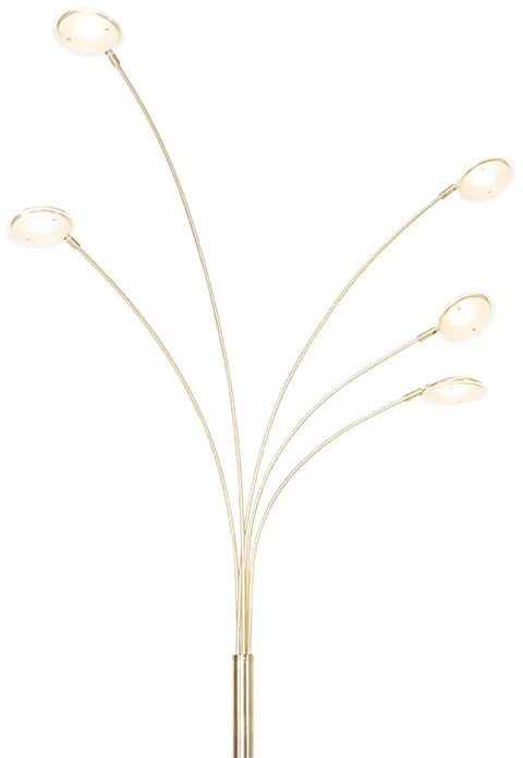 Lampada da terra di design in ottone con LED 5 luci - Sixties Trento