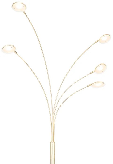 Lampada da terra di design in ottone con LED 5 luci - Trento anni Sessanta