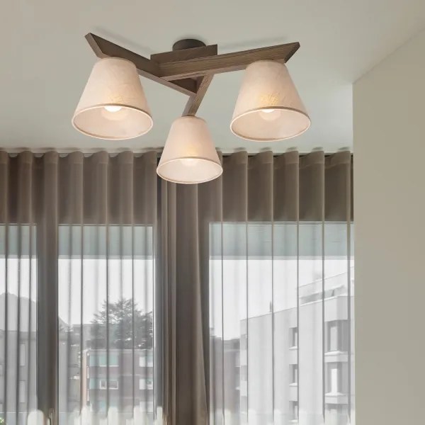 Brilagi - Plafoniera LED ANTHONY 3xE14/40W/230V rovere noce/beige