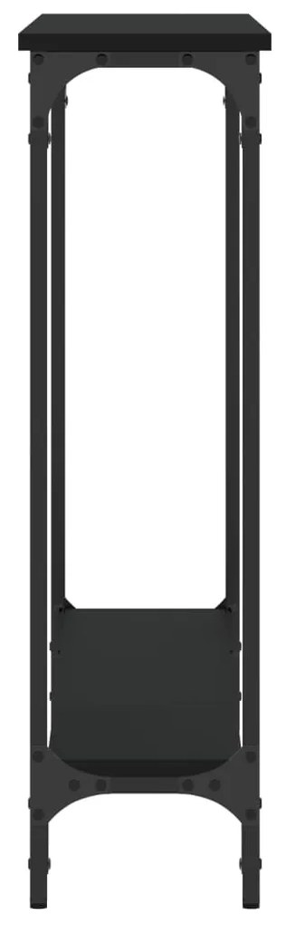 Tavolino consolle nero 100x22,5x75 cm in legno multistrato