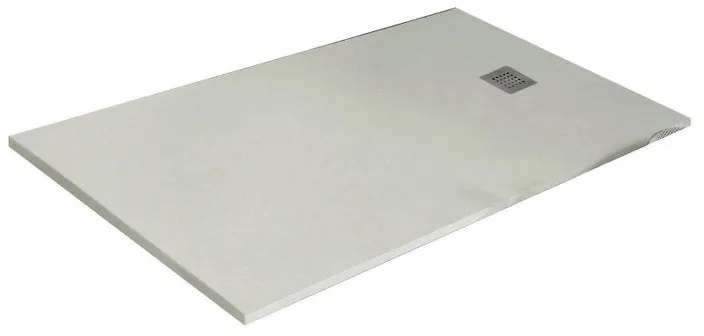 Piatto doccia in resina Strato bianco L 120 x L 90 x H 2.4 cm opaco effetto pietra