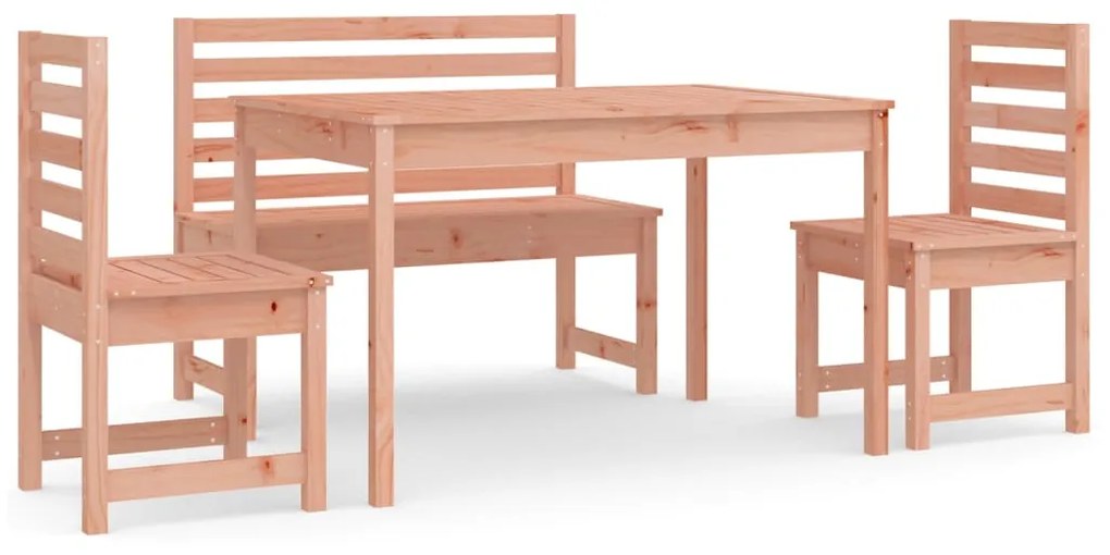 Set da pranzo per giardino 4 pz in legno massello di douglas