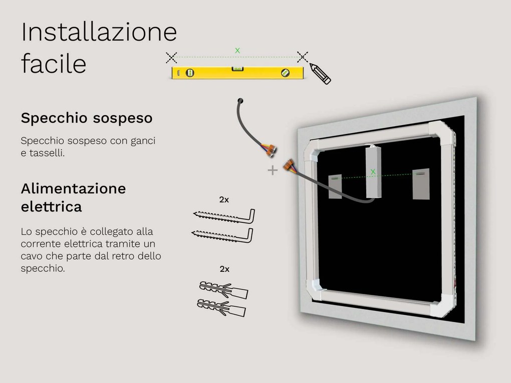 Specchio con luminazione LED  M12