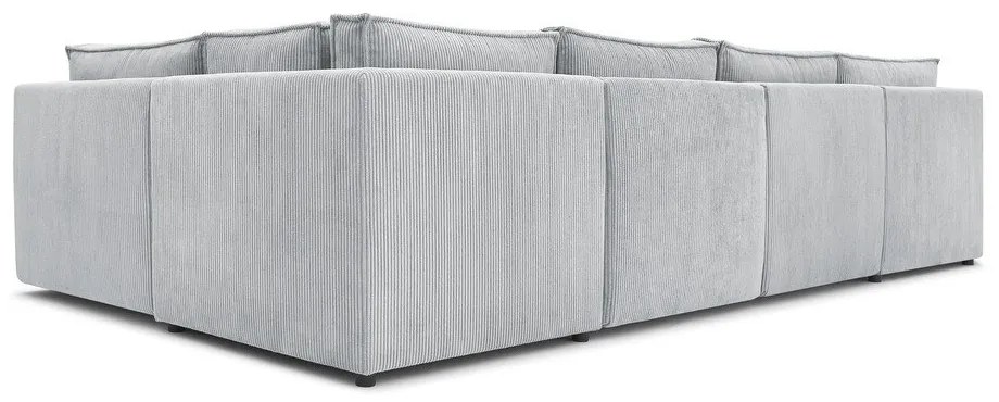 Divano a U angolare in velluto a coste variabile grigio chiaro Nihad modular - Bobochic Paris