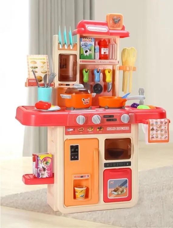 Cucina per bambini rosa con generatore di vapore + accessori