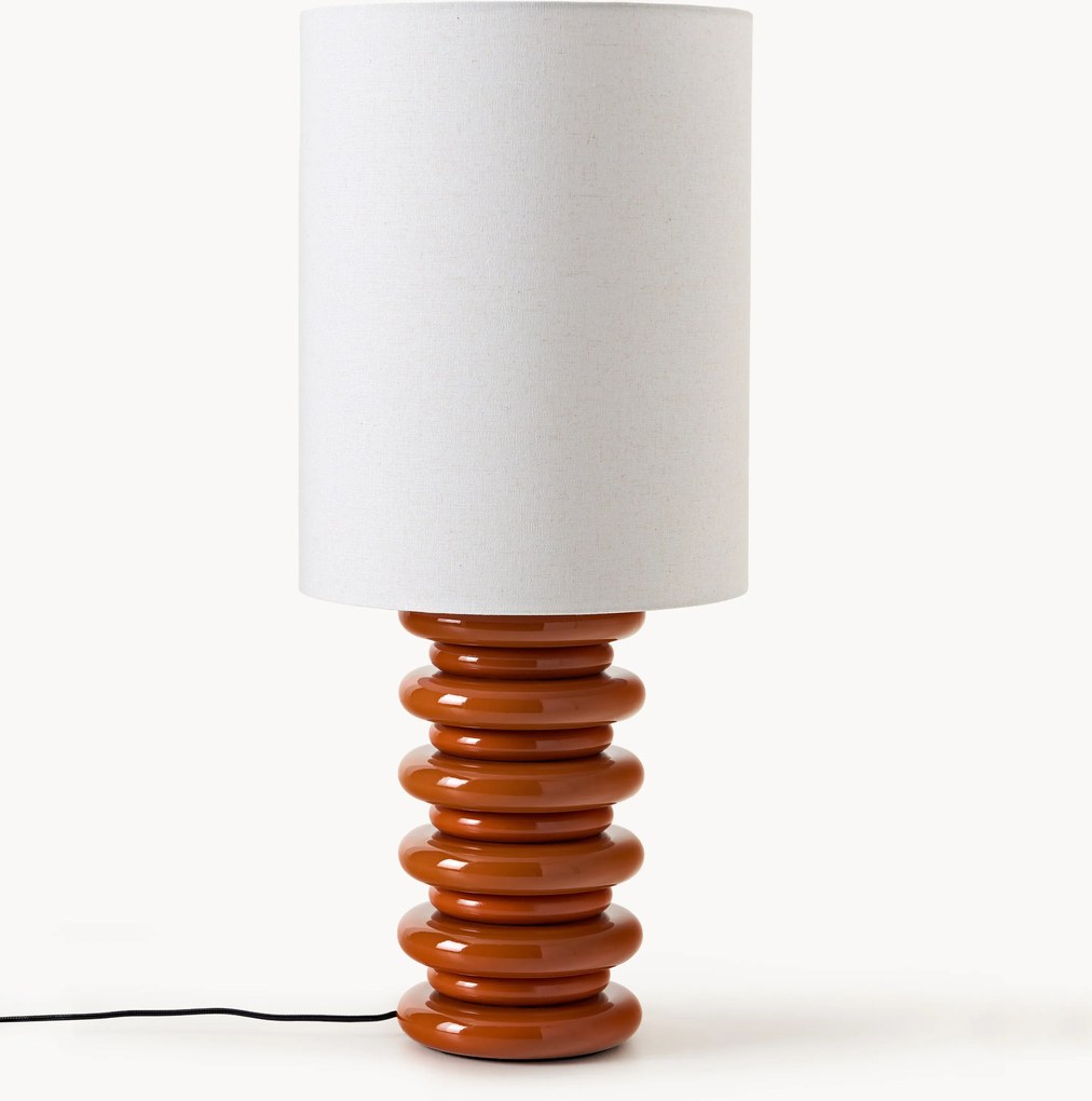 Grande lampada da tavolo con base in legno Nicolas