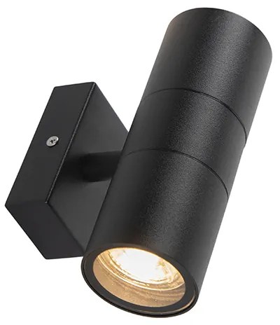Lampada da parete per esterni nera 2 luci IP44 - Duo