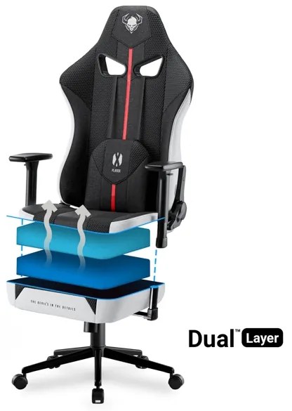 Sedia In Tessuto Diablo X-layer 2.0 Small, Bianco E Nero