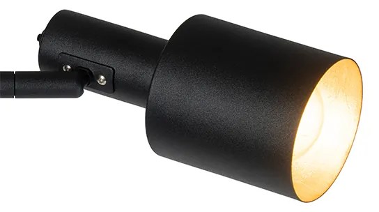 Lampada da terra moderna nera 2 luci - Stijn