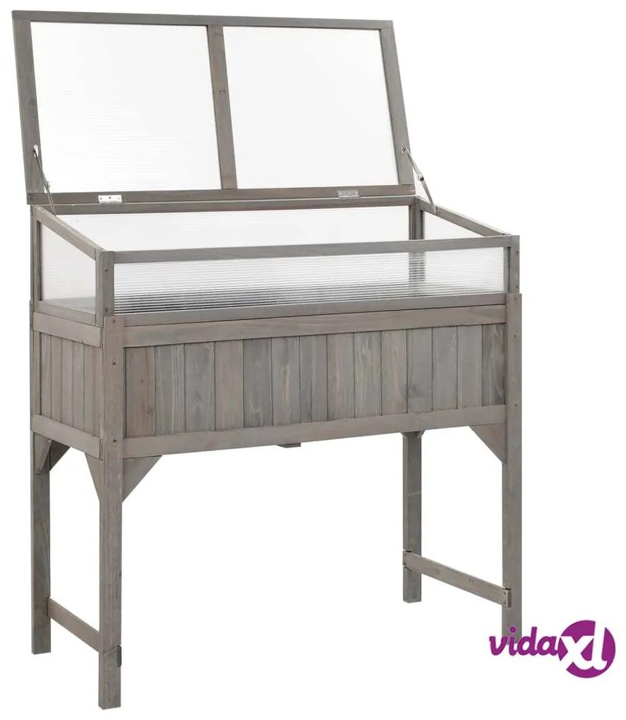 vidaXL Aiuola Rialzata con Copertura Serra 110x54x120cm Abete Massello