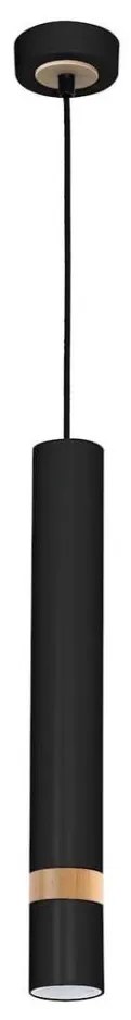 Lampadario a sospensione con filo JOKER BLACK WOOD 1xGU10/8W/230V