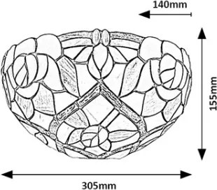 Brilagi - Applique da parete in vetro Tiffany GARLAN 1xE14/40W/230V