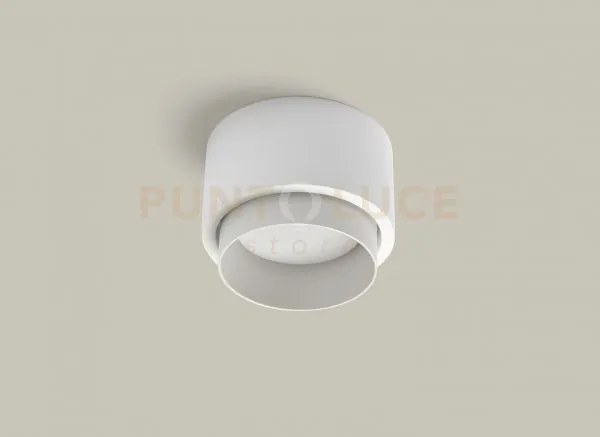 Syme lampada da soffitto 1 luce tonda bianco in gesso