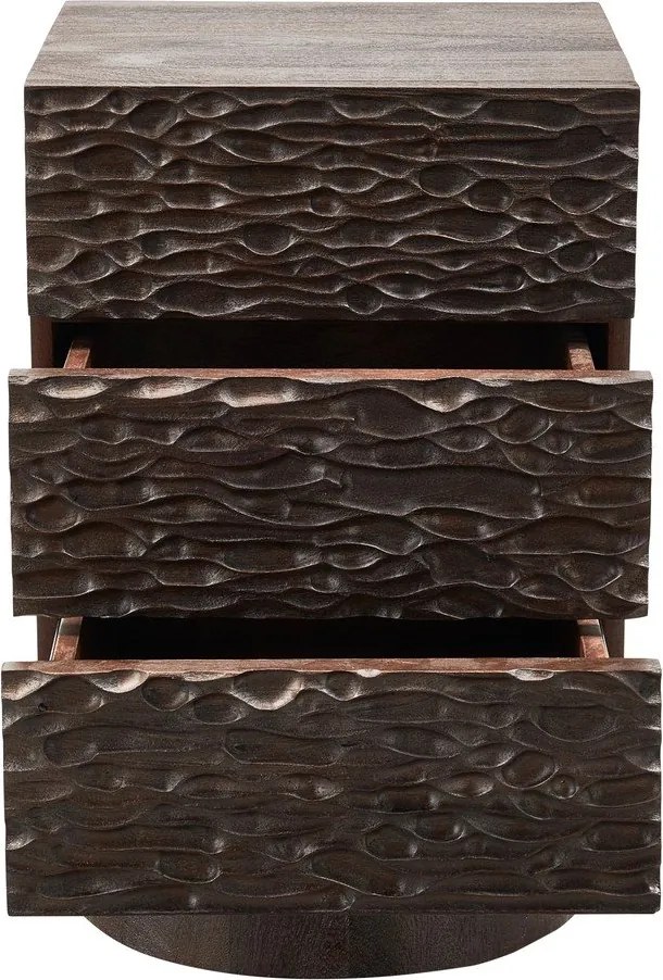 Comodino marrone scuro in mango massiccio Crumble – WOOOD