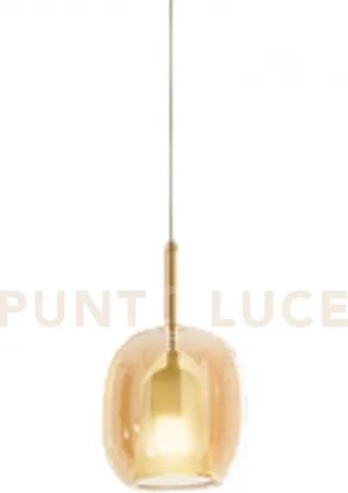 Vetro 1 luce attacco e27 ambra trasparente rain d.17,5cm rosone a...