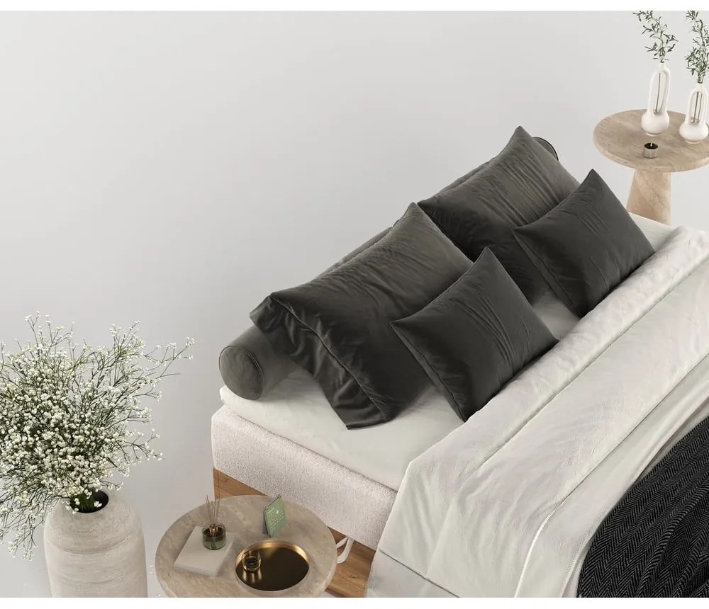 Letto boxspring con contenitore in marrone chiaro-naturale 180x200 cm Faro - Maison de Rêve