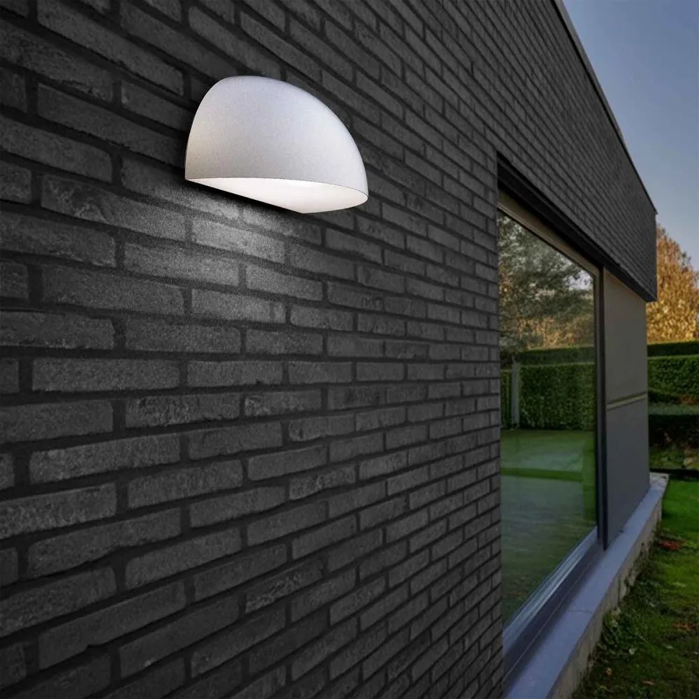 Applique Curva Monodirezionale con base E27, IP54 Bianca - Serie BRINA Base E27
