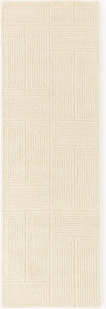 Passatoia in lana fatta a mano con motivo geometrico Alexia