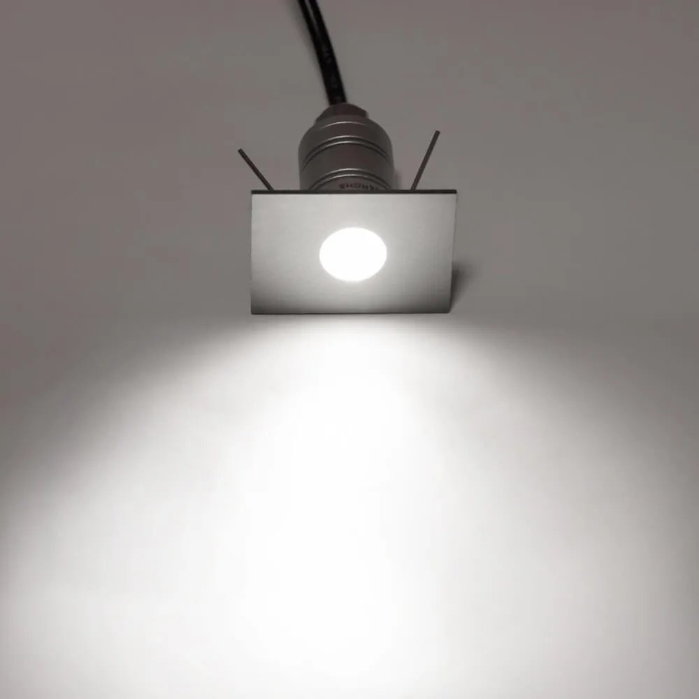 Faretto LED Rettangolare Mini 1W, IP67, LED OSRAM - PROFESSIONAL Colore  Bianco Naturale 4.000K