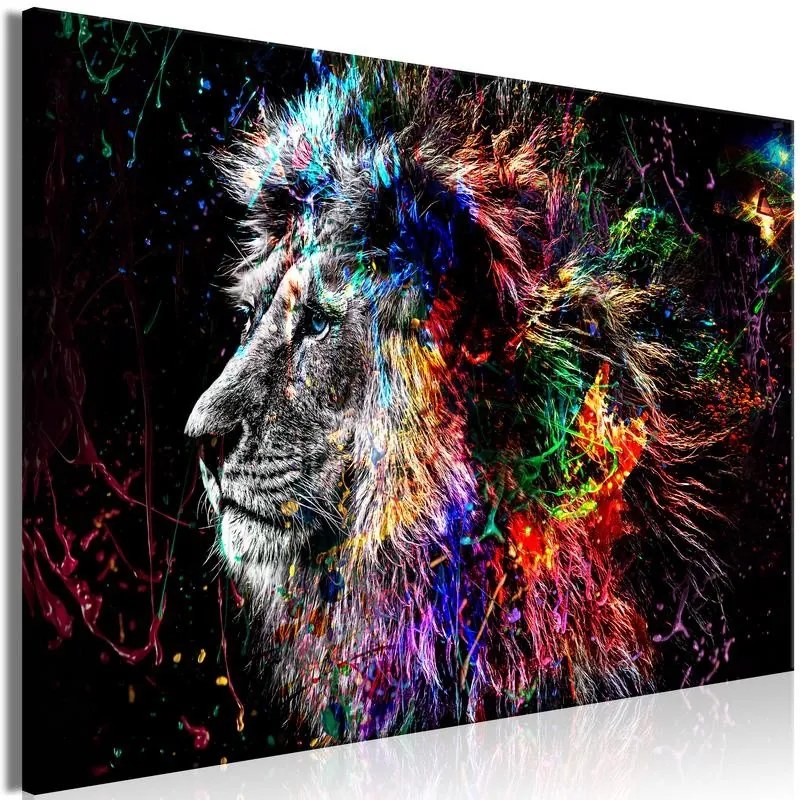 Quadro  Crazy Lion (1 Part) Wide  Larghezza x Altezza Home decor 120x80