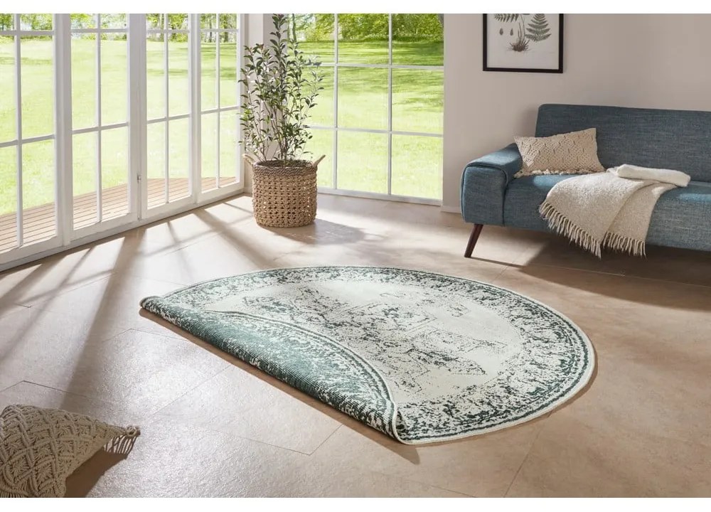 Tappeto da esterno verde e crema , ø 200 cm Borbon - NORTHRUGS