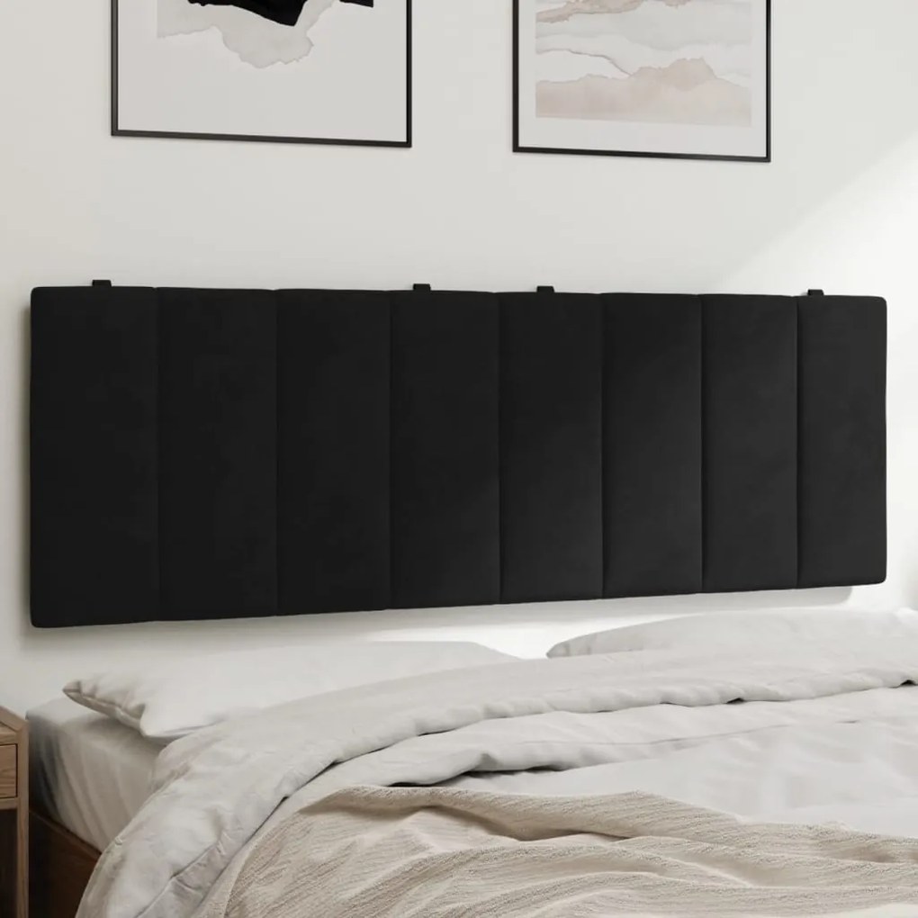 Cuscino Testiera Nero 120 Cm İn Velluto /