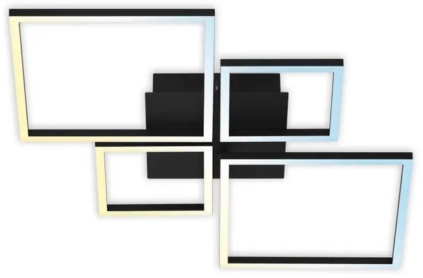 Plafoniera LED Frame nero IP20 cct da bianco caldo al bianco neutro, 4000 lumen BRILONER