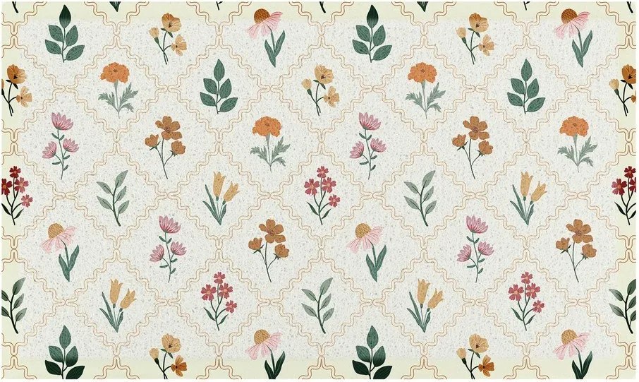 Zerbino in PVC 40x70 cm Vintage Floral Stamp – Artsy Doormats