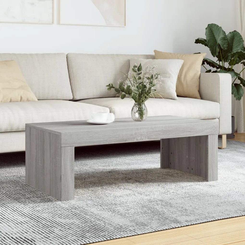 Tavolino Da Salotto Grigio Sonoma 102x50x36cm Legno Multistrato /