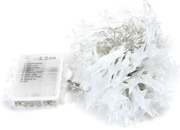 Aigostar - Catena luminosa natalizia da esterno LED RGBY 100 LED, 8 funzioni, 3x AA, 10 m, IP44, a forma di stelle