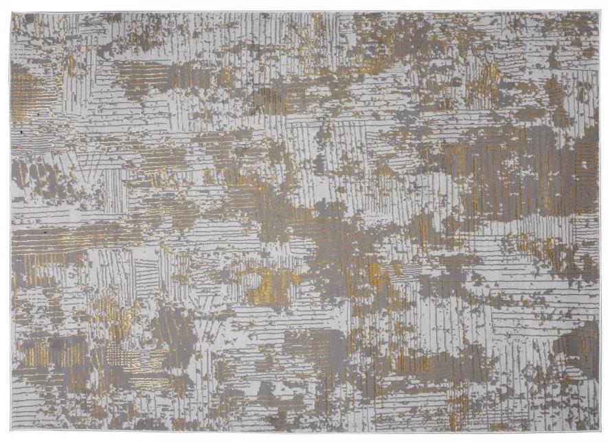 Tappeto moderno grigio con motivo oro Larghezza: 160 cm | Lunghezza: 230 cm