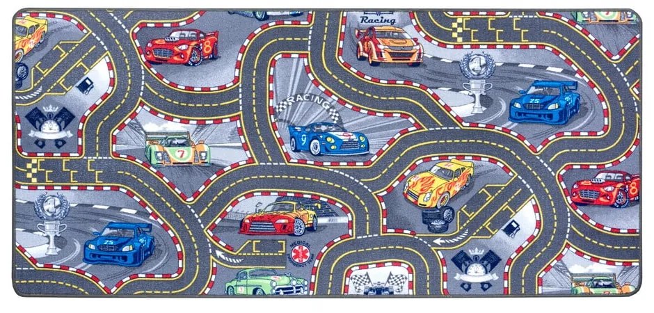 Tappeto da gioco per bambini blu 90x200 cm Race Track – Hanse Home
