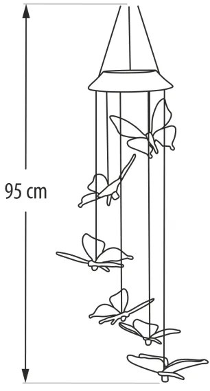 Lampada solare RGB a LED 6xLED/1,2V 300 mAh IP44 farfalla