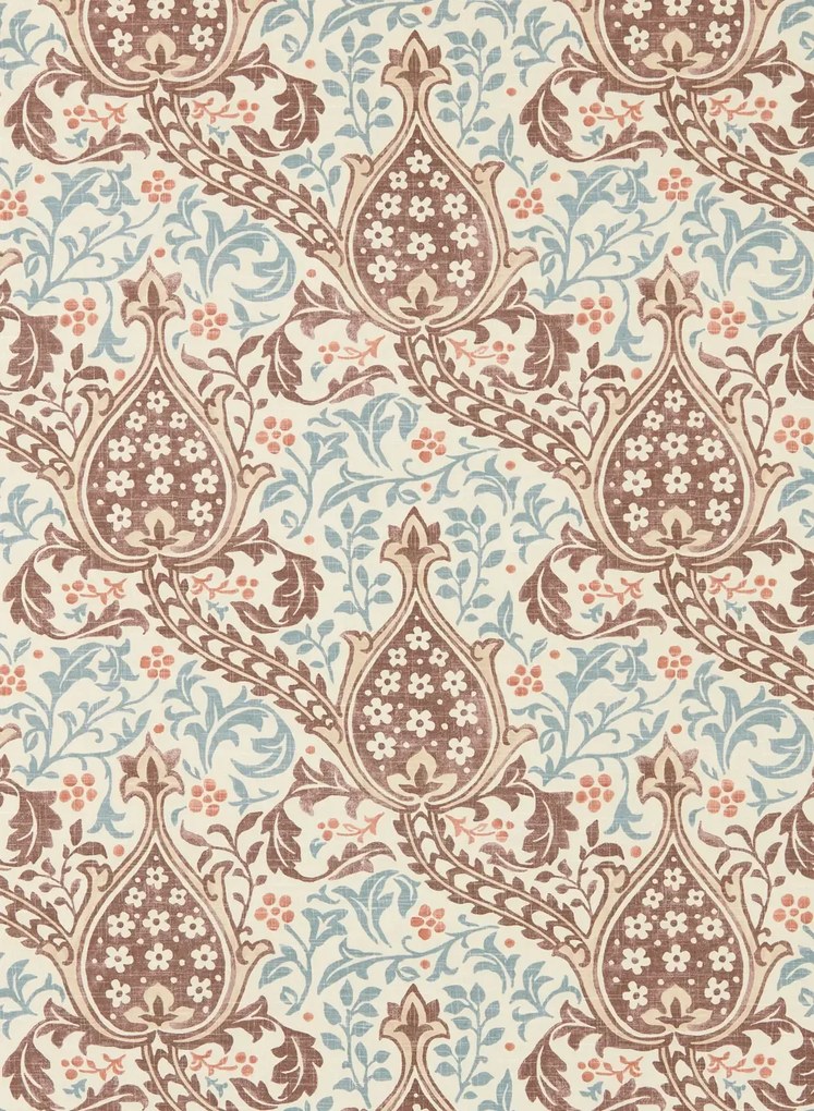 Morris & Co Carta da parati Persian Tulip - Umber/ Mineral Blue
