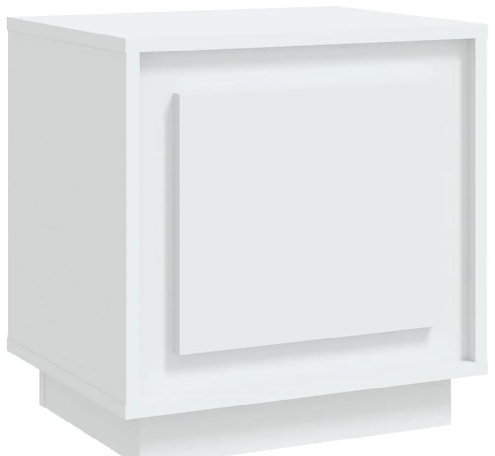Comodino Bianco 44x35x45 cm in Legno Multistrato