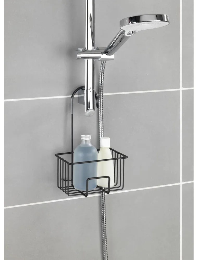 Mensola da bagno da appendere nera in acciaio inox Milito – Wenko