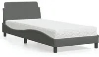 Letto con Materasso Grigio Scuro 90x190 cm in Tessuto 3208305