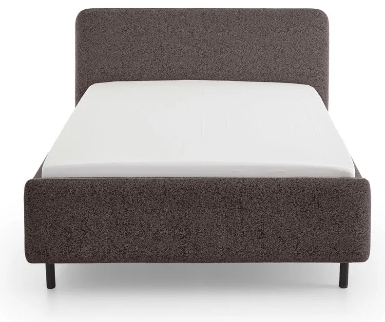 Letto matrimoniale imbottito color antracite con contenitore con rete inclusa 140x200 cm Primo – Meise Möbel