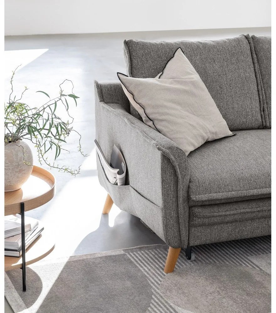 Divano letto angolare grigio (angolo destro) Charming Charlie - Miuform