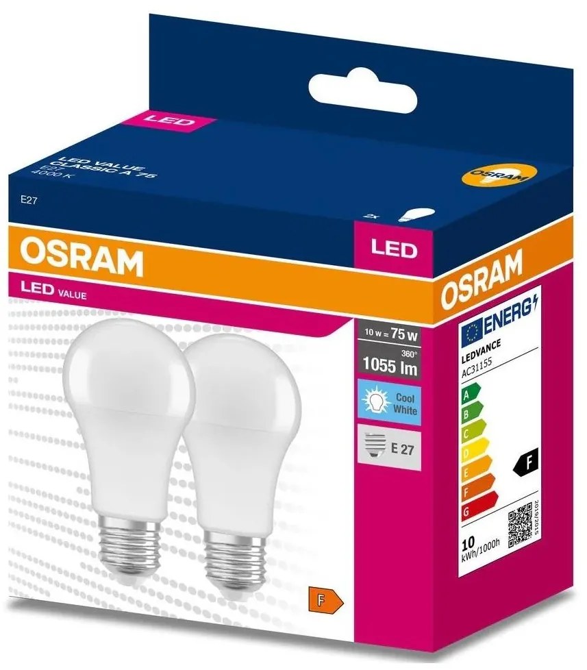 SET 2x Lampadina LED A60 E27/10W/230V 4000K - Osram