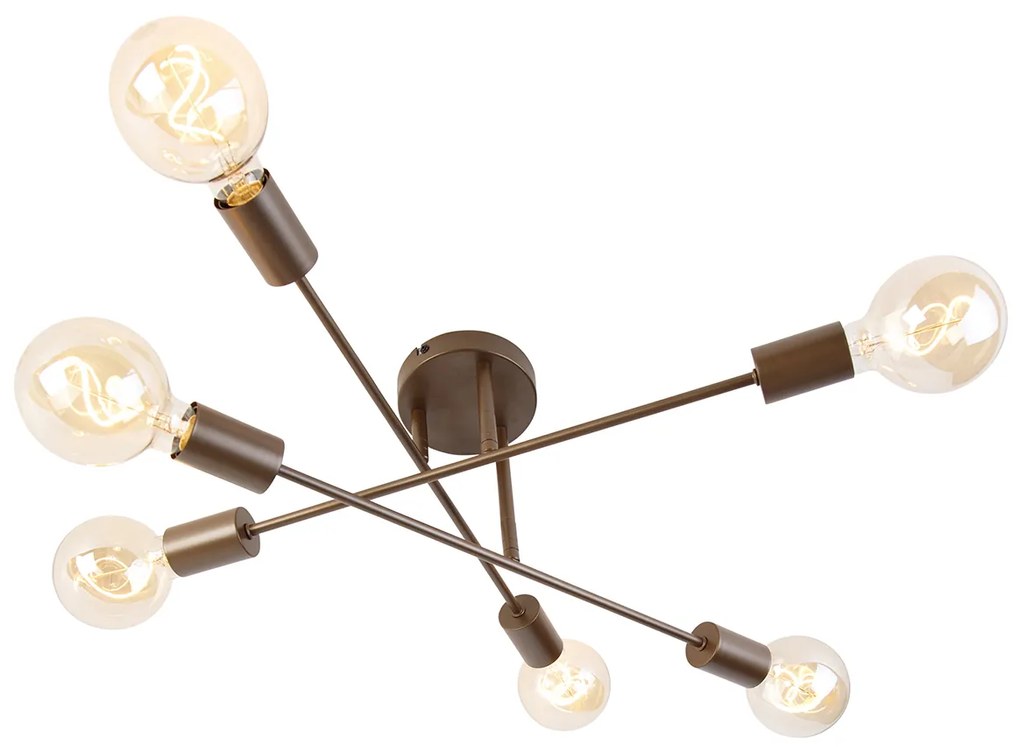 Plafoniera Smart Bronzo Scuro 6 Luci Incluse 6 Wifi G95 - Sydney