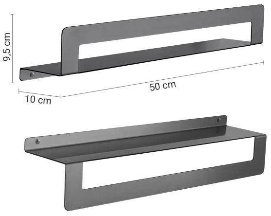 Gedy - Mensola con porta asciugamani CLEO 50 cm grigio metallico