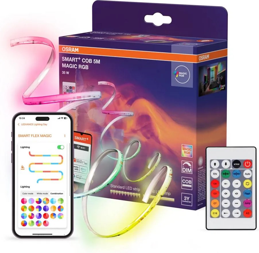 Osram - Striscia LED RGB dimmerabile SMART+ MAGIC 5 m LED/35W/230V Wi-Fi + telecomando