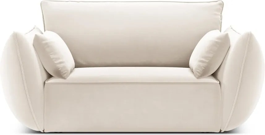 Poltrona beige con rivestimento in velluto Vanda – Mazzini Sofas