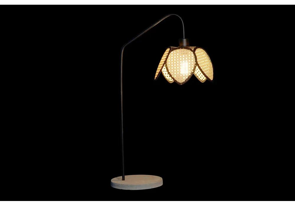 Lampada da tavolo DKD Home Decor Nero Grigio Metallo Marrone Rattan 250 V 60 W (25 x 50 x 81 cm)
