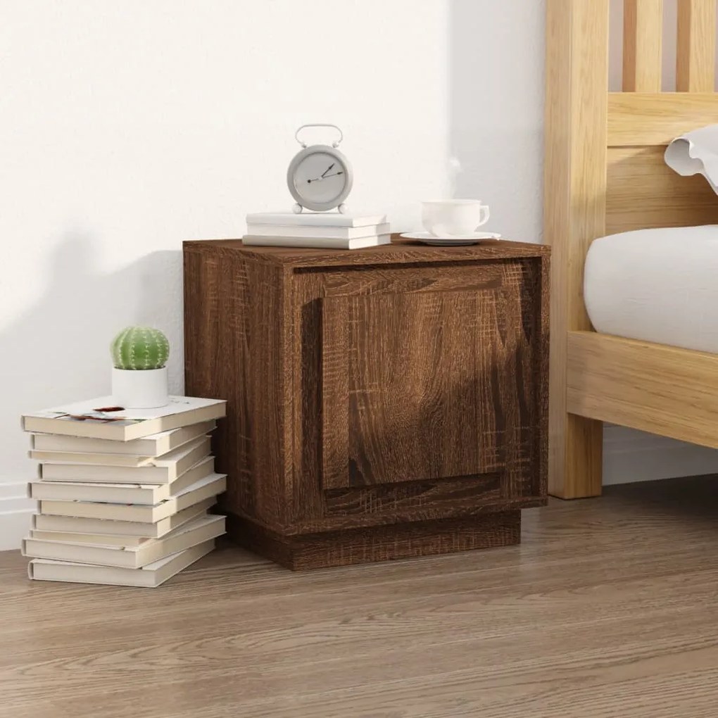 Comodino Rovere Marrone 44x35x45 Cm İn Legno Multistrato /