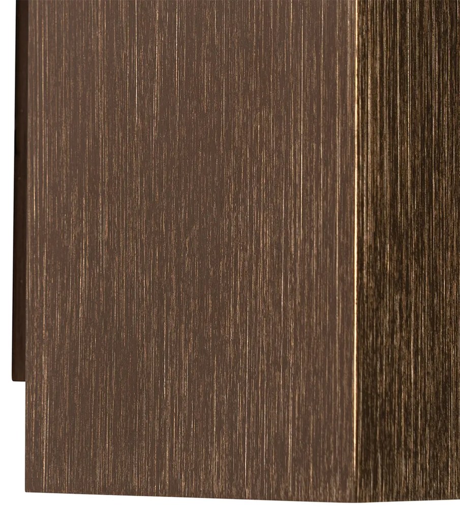Applique moderna quadrata bronzo scuro 2 luci - Sandy