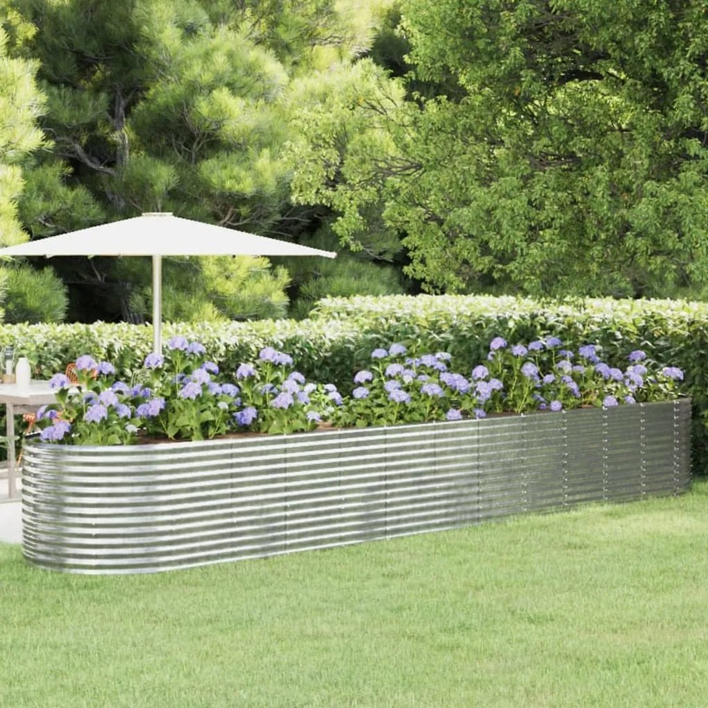 Letto Giardino Acciaio Verniciato Polvere 507x100x68cm Argento /