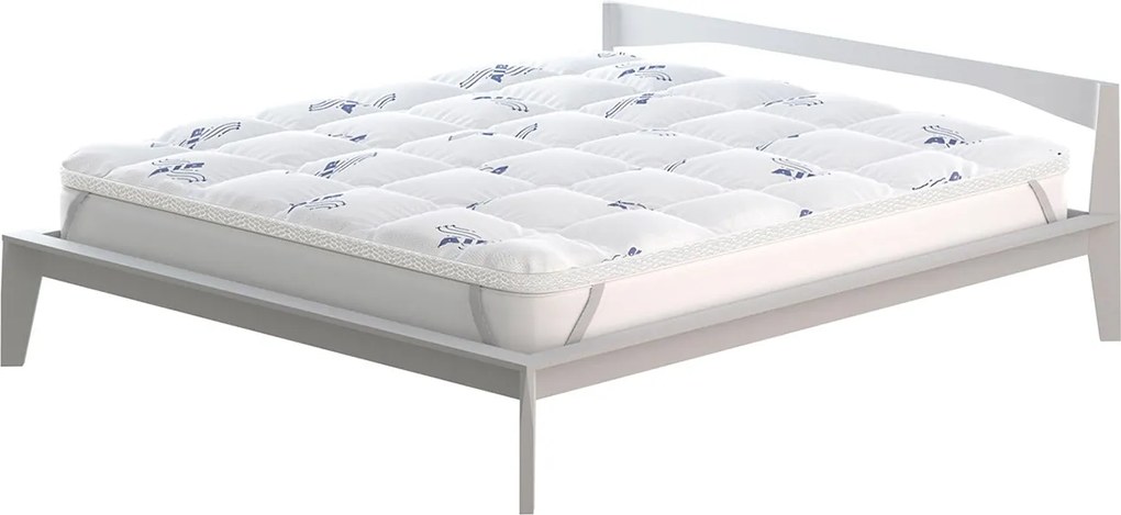 Topper Singolo Trapuntato 300 gr/mq con Elastici Air Traspirante Bianco...