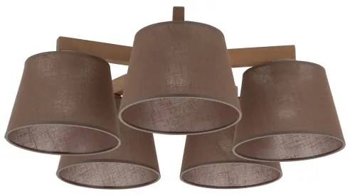 Brilagi - Lampadario a plafone LATTE SABIA 5xE27/15W/230V pino/marrone